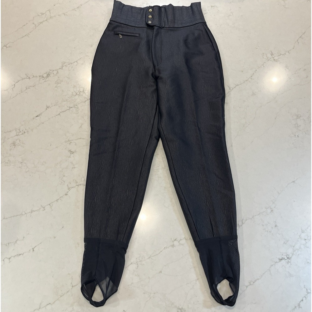 Bogner Ski Stirrup Pant Womens 14R Wool‎ Blend USA Stretch Zip Pocket Black